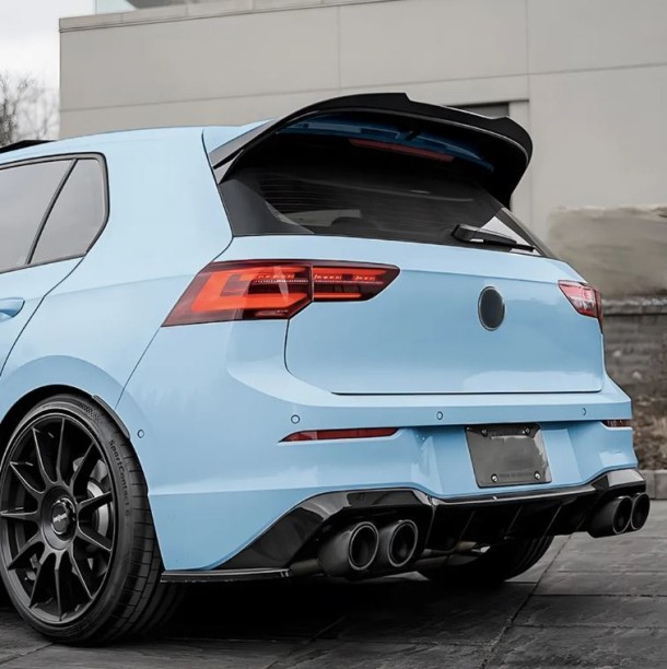 Carbon Black Rear wing Spoiler Polypropylene Car Door Bumper Guard