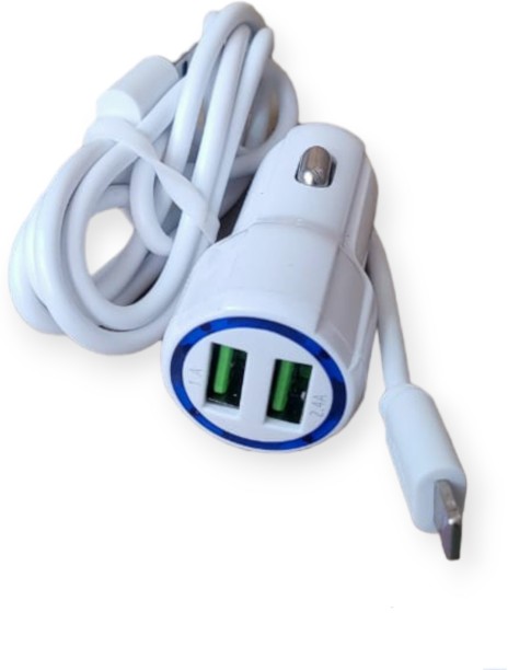 Treqa CS-234 Dual USB Port With Lightning Cable For IOS 3.1A 3.1 A Multiport Mobile Charger with Detachable Cable