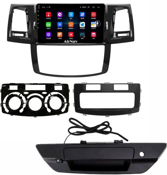 AirNav Toyota Hilux / Fortuner Tailgate Camera Android Radio Bundle with Wireless CarPlay & Android Auto Car Stereo