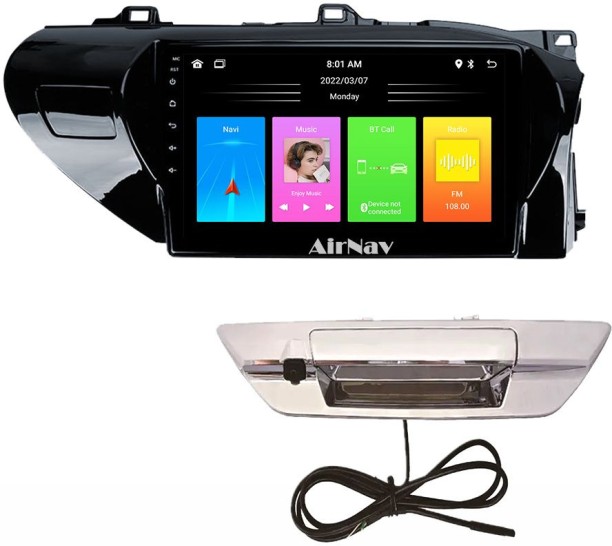 AirNav Toyota Hilux GD6 Tailgate Camera Android Radio Bundle (Chrome) with Wireless CarPlay & Android Auto Car Stereo