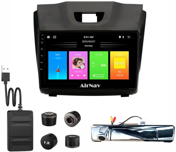 AirNav Isuzu D-Max TPMS & Tailgate Camera Android Radio Bundle with Wireless CarPlay & Android Auto Car Stereo
