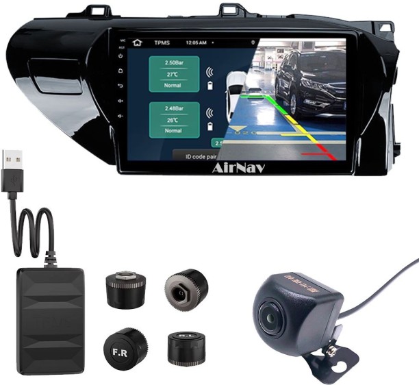 AirNav Toyota Hilux GD6 Android Radio Bundle with TPMS & Camera, Wireless CarPlay Car Stereo