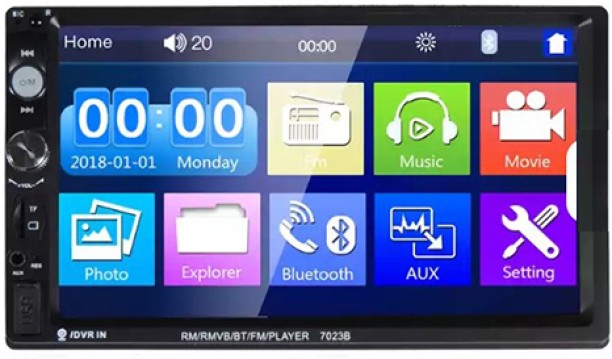 Elegant Din 7-Inch Touch Screen Car Stereo Radio BT with FM, USB, Bluetooth, HD Display Car Stereo