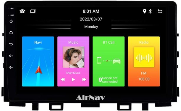 AirNav Kia Rio 2017-2022 Android Radio Bundle High Spec Wireless CarPlay & Android Auto + Reverse Camera Car Stereo