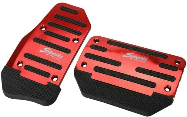 Gocutte Universal Red Gas Accelerator Pedal and Brake Pedal Cover Foot Pad Non-Slip for Automatic Transmission Car Car Pedal