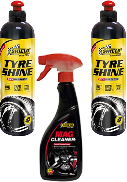 Shield Tyre Polish Set of 3 Liquid  Polish for Tyres