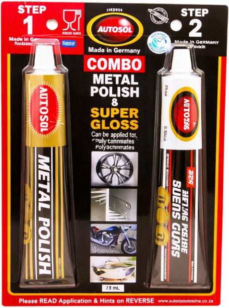 Autosol Metal Polish & Super Gloss Combo Pack Liquid  Polish for Metal Parts