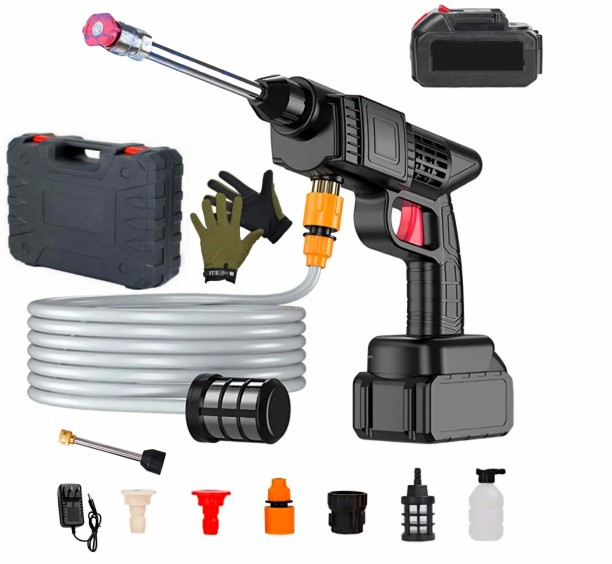 MSM Compact Cordless Water Pressure Washer With Gloves, Case, Battery & Charger: Pressure Washer