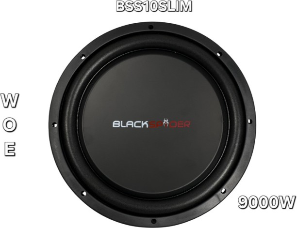 BLACKSPIDER BSS10SLIM Subwoofer Rear Deck Mounted Round Car Speaker