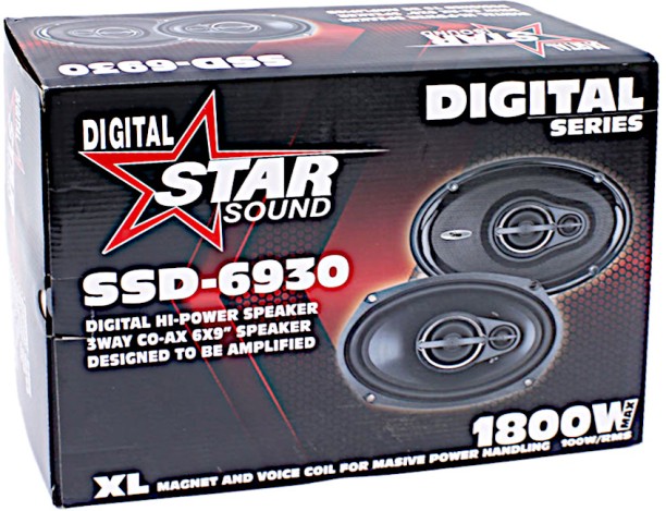 STARSOUND 1800W 3WAY 6X9 Coaxial Rear Deck Mounted Oval Car Speaker