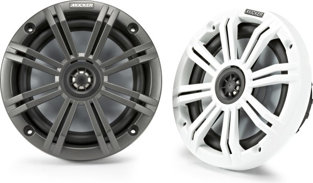 Kicker 45KM654 Marine 195 Watts 6.5 inch Coaxial Kick Panel Round Car Speaker