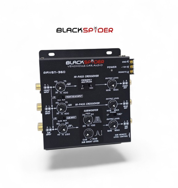 Blackspider Raven-360 3-Way Crossover Component Kick Panel Rectangular Car Speaker