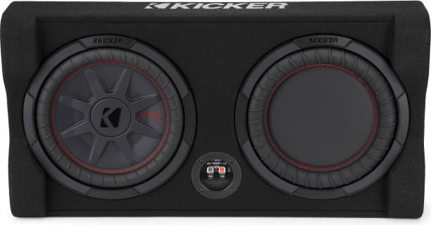 Kicker 48TRTP102 Sealed 800 Watts downward-firing enclosure with 10 inch Slim Subwoofer Rear Deck Mounted Rectangular Car Speaker