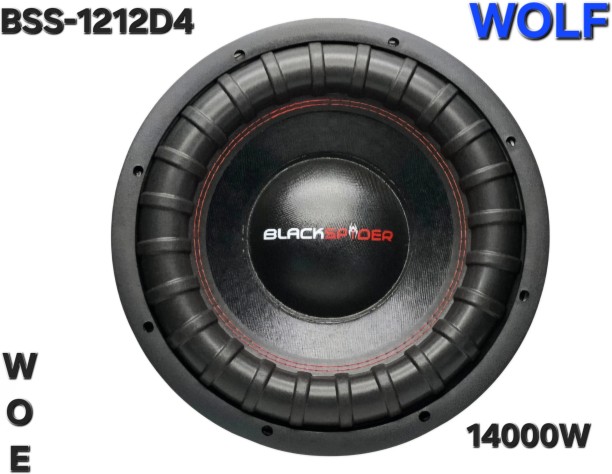 BLACKSPIDER BSS-1212D4 Subwoofer Rear Deck Mounted Round Car Speaker