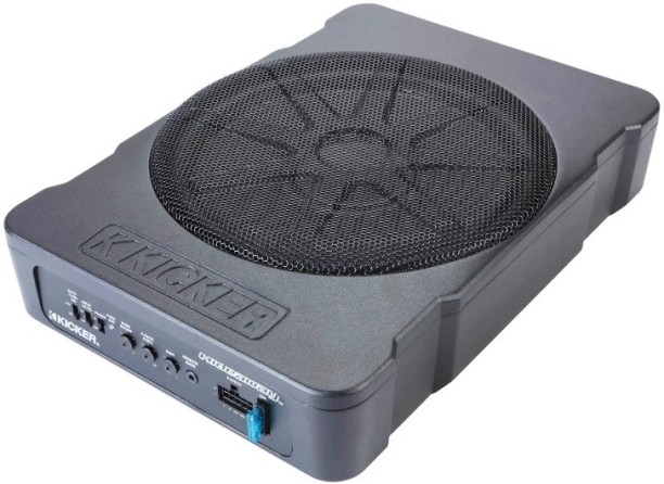 Kicker 51HS10 Hideaway Compact Subwoofer Kick Panel Rectangular Car Speaker