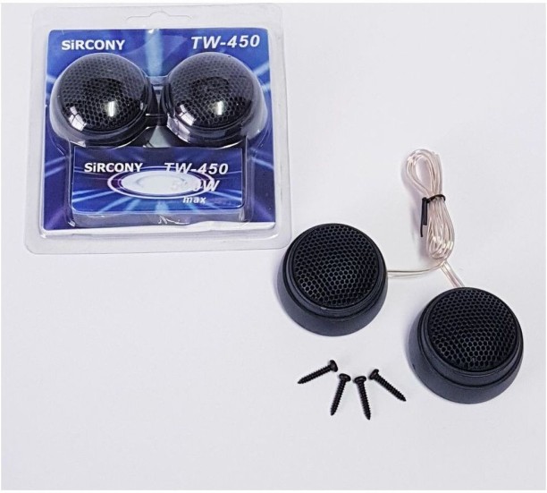 SiRCONY Dome Car Tweeter Speaker Set (46mm) Tweeter Dash Mounted Round Car Speaker
