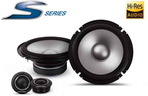 Alpine S2-S65C Component Dash Mounted Round Car Speaker