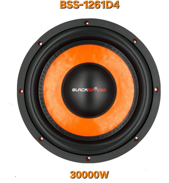BLACKSPIDER BSS-1261D4 Subwoofer Rear Deck Mounted Round Car Speaker