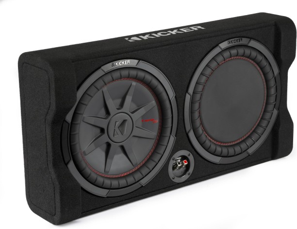 Kicker 48TRTP122 Sealed downward-firing enclosure with 12 inch Slim Subwoofer Rear Deck Mounted Rectangular Car Speaker