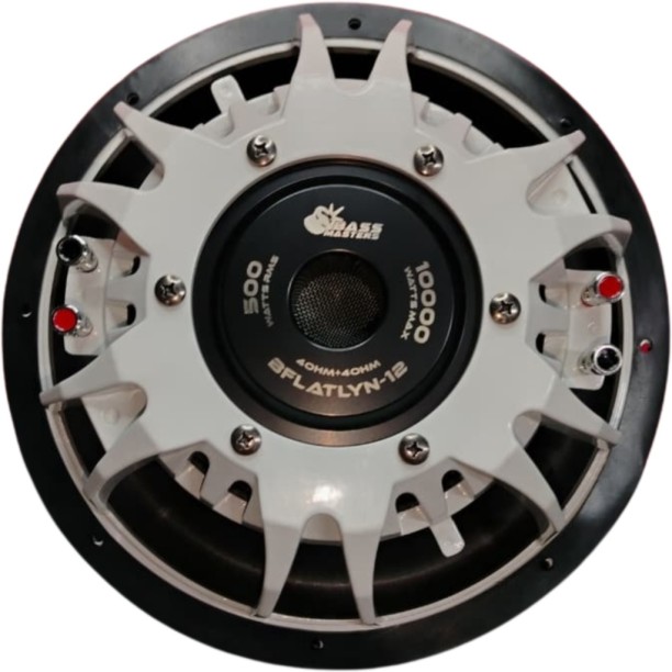 Bassmasters FLATLYN-12D4 12 inch Slim Subwoofer Rear Deck Mounted Round Car Speaker