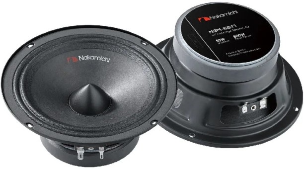 Nakamichi NSM-6517 Bullet Midranges 500 Watts 6.5 Inch Coaxial Rear Deck Mounted Round Car Speaker