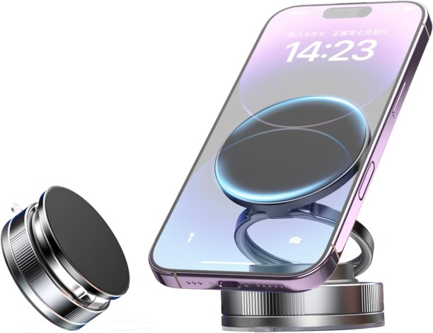 Bloo 2025 Upgraded Vacuum Magnetic Car Phone Holder 360° Rotation Foldable Suction Cup Mount for MagSafe Cell Phone Holders for Your Car/Gym for iPhone & Android Car Suspension Kit