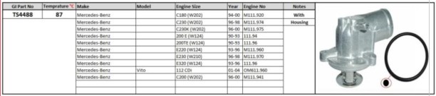 PLEXUS (TS4488) Thermostat Merc Car Thermostat Housing
