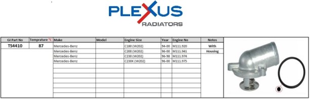 PLEXUS (TS4410) Thermostat and Housing W202 94- Car Thermostat Housing