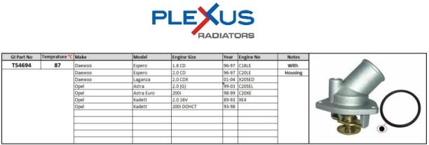 PLEXUS (TS4694) Thermostat and Housing Espero Car Thermostat Housing