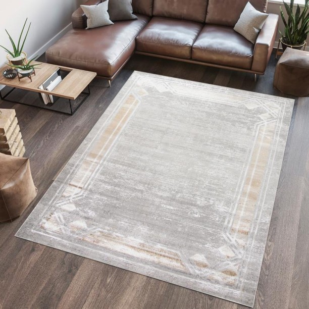SAM krystal Star Grey Gold Rug (Carpet) Polypropylene Rectangle Shape