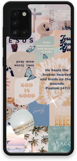 Caitscases TPU Fashion Covers (Faith Collage) - Galaxy A31 Back Cover for Samsung Galaxy A31