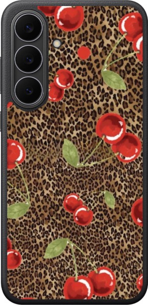 Caitscases (SAMS25FE5G)-TPU Fashion Covers (Animal Print Cherry) Back Cover for Samsung Galaxy S25 FE
