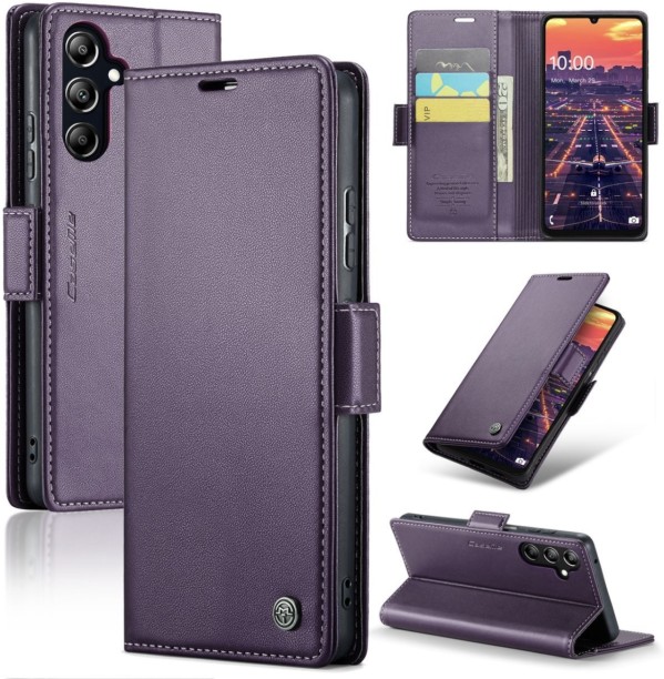 Retro Flip Leather Wallet Cover for Galaxy A16 - Purple Book Cover for Samsung Galaxy A16