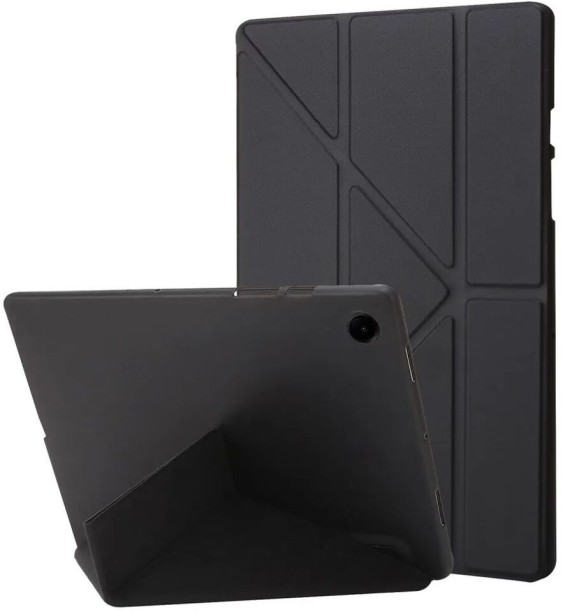 TGT- Shockproof Protective Flexible Slim Flip Case For Galaxy Tab A9 With Pen Slot- Black Flip Cover for Samsung Galaxy Tab A9
