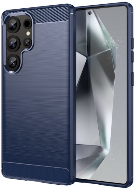 CellTime Carbon Fiber Design Case for Galaxy S25 Ultra - Blue Protective Case for Galaxy S25 Ultra
