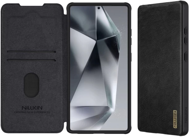 Nillkin Qin Pro Leather Case For S25 Ultra Shockproof Case - Black Protective Case for Samsung Galaxy S25 Ultra