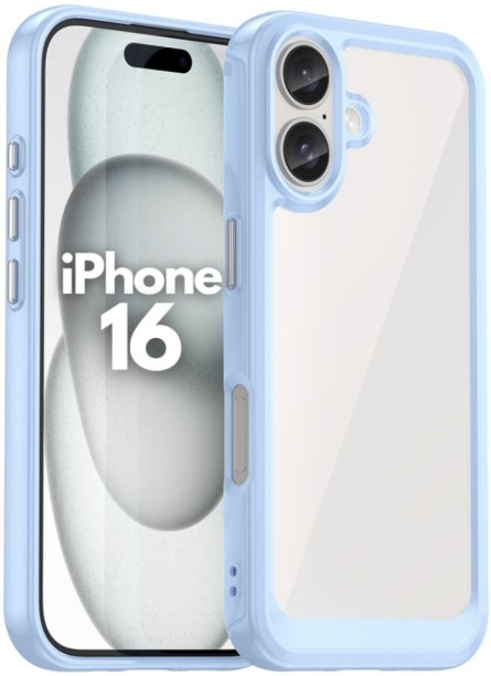 CellTime Candy Clear Case for iPhone 16 Shockproof - Sky Blue Protective Case for iPhone 16