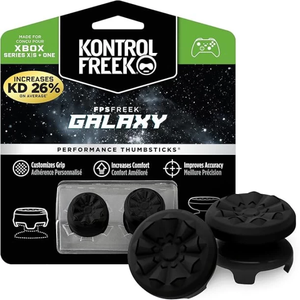 Kontrol Freek Kontrol Freek Galaxy Black Xbox One and Xbox Series X Controller| Performance Thumbsticks | 1 High-Rise, 1 Mid-Rise | Black (Limited Edition) Protective Case for Xbox