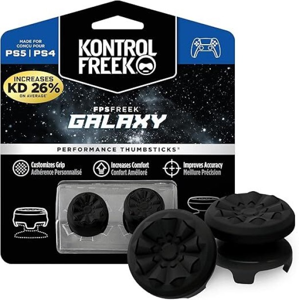 Kontroll Freek Kontroll Freek Galaxy Black for (PS4) and (PS5) | Performance Thumbsticks | 1 High-Rise, 1 Mid-Rise | Black (Limited Edition) Protective Case for PlayStation