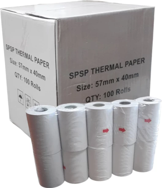 SPSP (Pack of 100 ) 57mm x 40mm Thermal Cash Register Paper