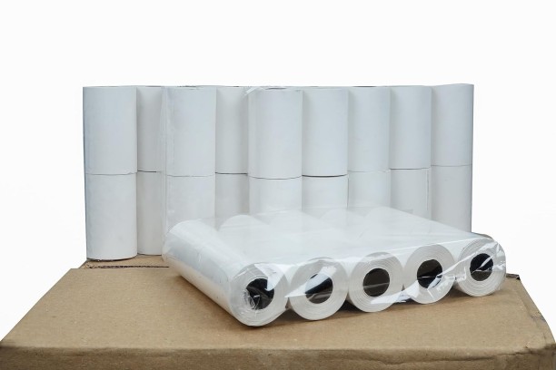 WOODLY Thermal Paper Rolls 57mm x 39mm – Pack of 100 for POS Machines and Credit Card Terminals Thermal Cash Register Paper