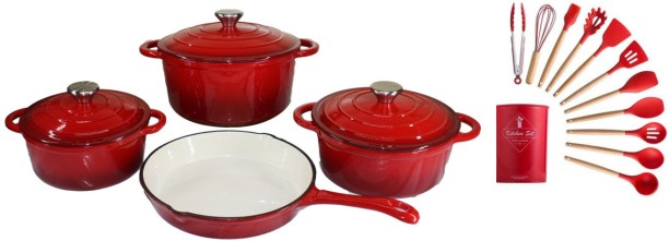 LA Signature Red Pack of 19 Cook and Serve Casserole