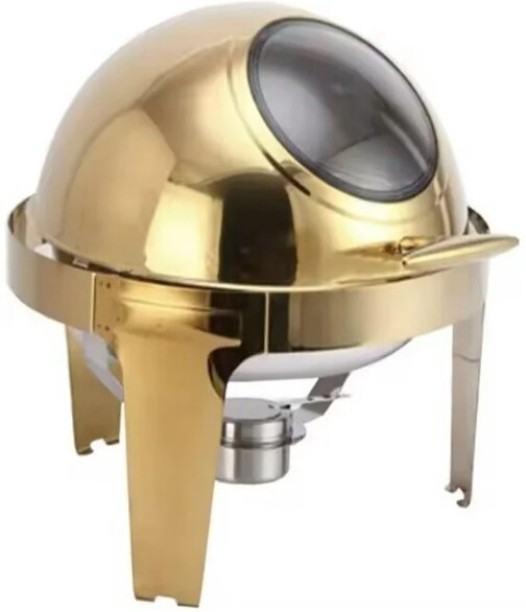 MK HOMO Roll Top Chafing Dish Round Gold Single Pan 9 l Single Pan