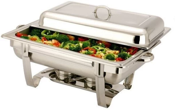 SMTE Stainless Steel 11 Liter Single Tray Chafing Dish - Food Warmer 200 quart Single Pan