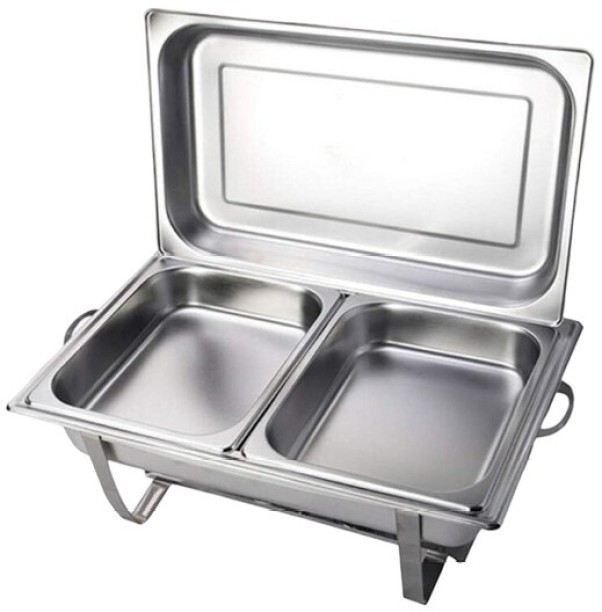 CNB Chafing Dish 10L Stainless Steel Chafing Dish Warmer Buffet, Set for Catering Buffet Warmer with Folding Frame 10 l Double Pan