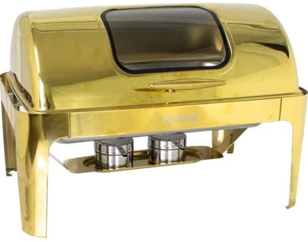 MK HOMO Rectangular Chafing Dish with Window - Gold 20 l Single Pan