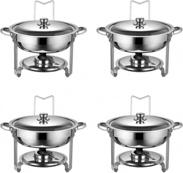 EverythingMART 4x 5L Chafing Dishes With Lid and Lid stand 5 l Single Pan