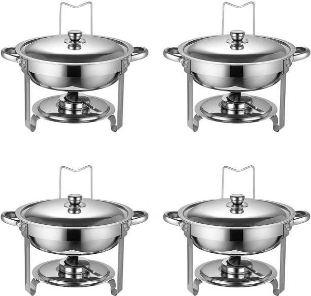 EverythingMART 4x 6L Round Chafing Dish 3.5 l Single Pan