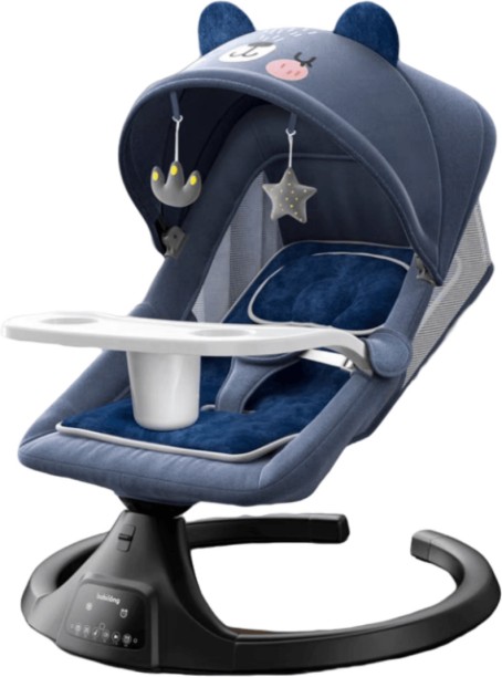 MHC Baby Swings for Infants Automatic Baby Swing 5 Speed Bluetooth Baby Bouncer - Blue Rocker Chair