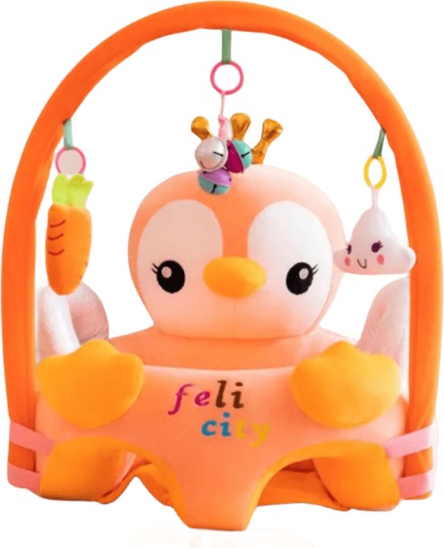 MHC Baby Sofa Support Chair Baby Learning to Sit Floor Chair - Orange Portable